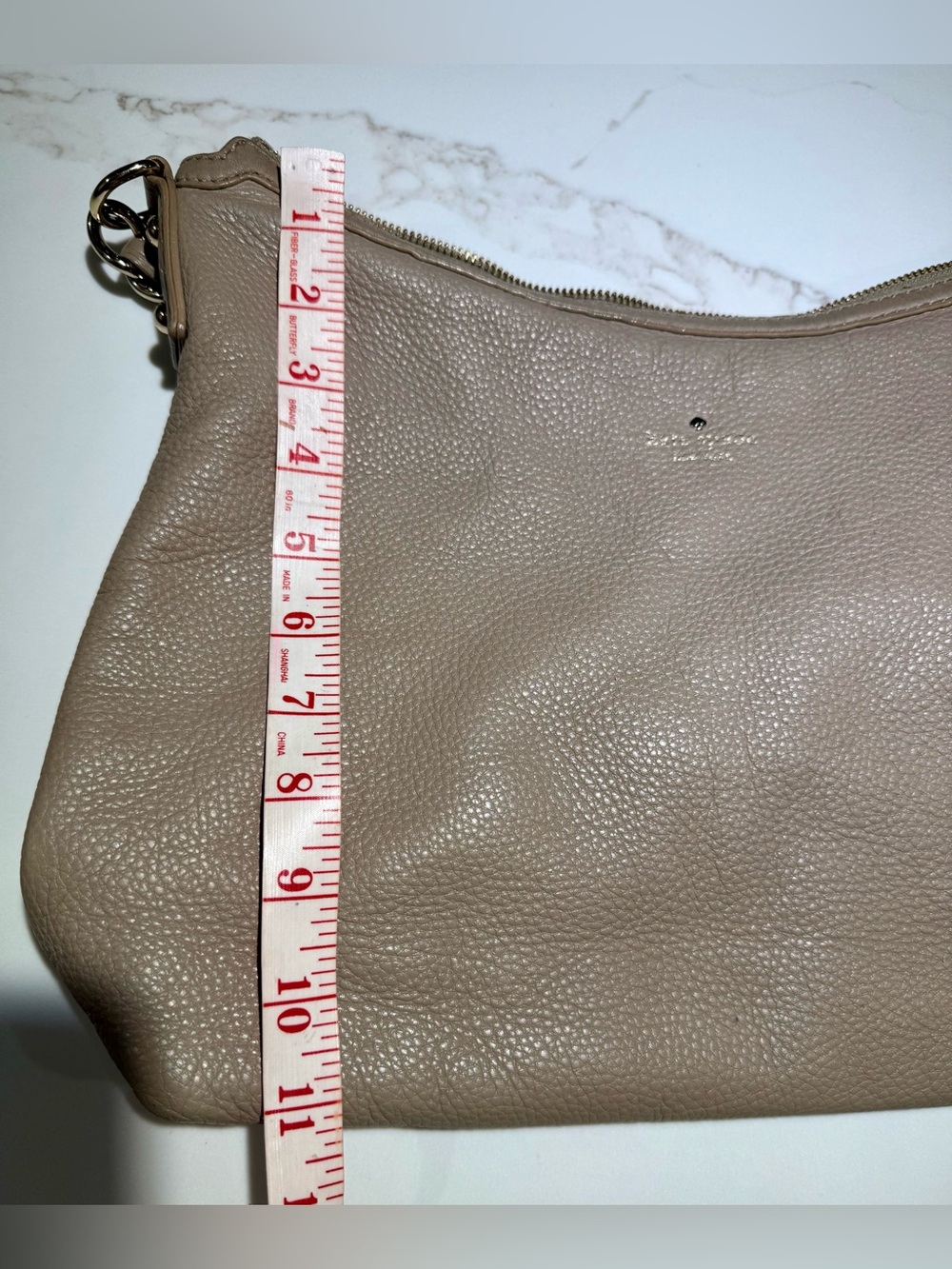 KATE SPADE Leather Hobo Shoulder Chain Strap Bag, Beige/Tan/Taupe - Picture 2 of 14